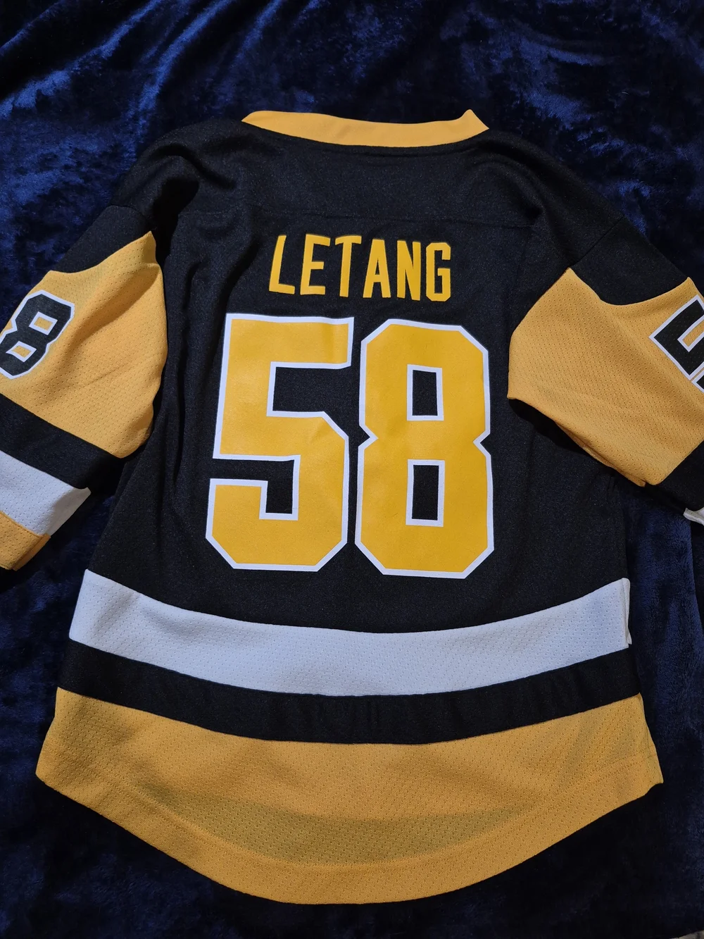 NHL Pittsburgh Penguins Black, Gold & White Youth Hockey Jersey #58